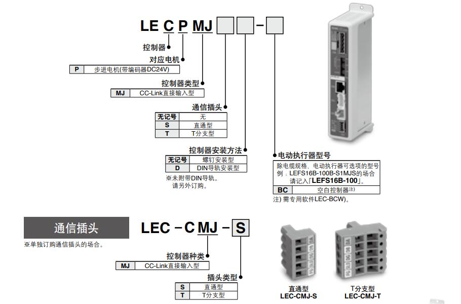 SMC 步进电机控制器/CC-Link直接输入型 LECPMJ